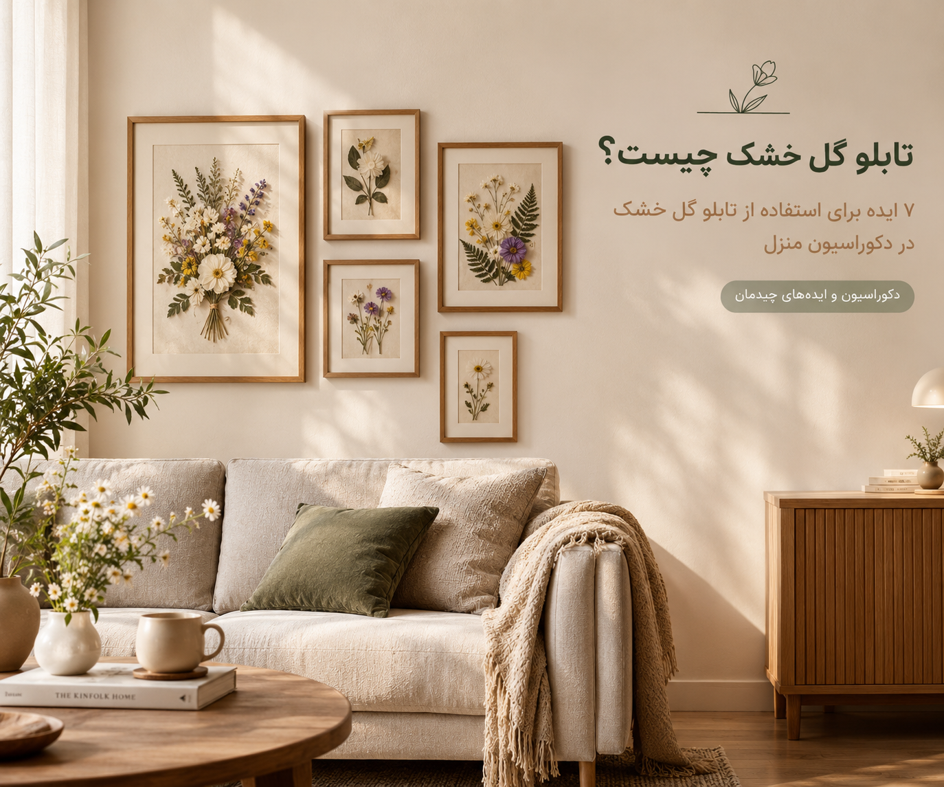 تابلو گل خشک چیست؟ ۷ ایده برای استفاده از تابلو گل خشک در دکوراسیون منزل